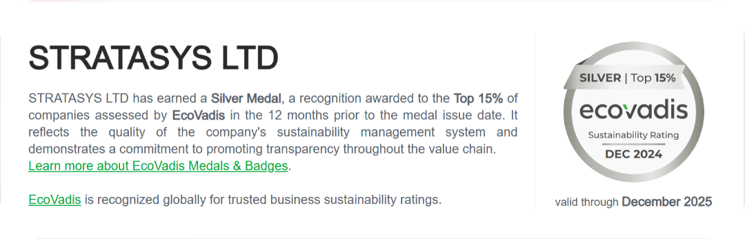 Stratasys 重磅發(fā)布第四份 ESG&可持續(xù)報告，首次公開范圍 3 溫室氣體排放數(shù)據(jù)